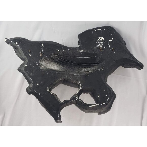 Vintage Chalkware Running Black Gold Horses Western Wall Hanging MCM - Picture 6 of 8